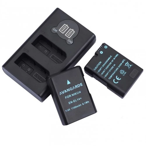 Avangarde Charger Kit EN-EL14 Battery 2pcs and DL-ENEL14 Charger